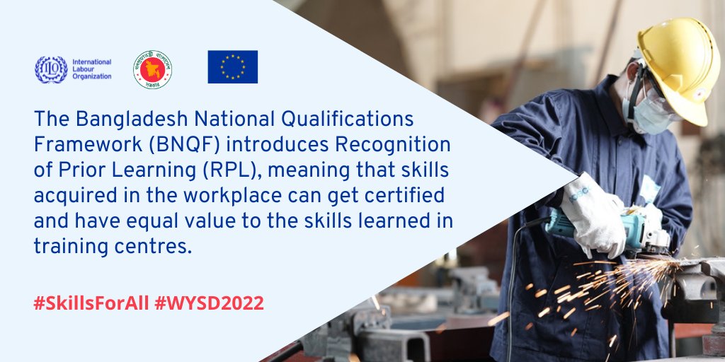 ilobangladesh's tweet image. Bangladesh National Qualification Framework (BNQF) is a Structure that classifies qualifications by hierarchical levels based on learning outcomes, the volume of learning, and roles and responsibilities. 
#SkillsForAll #WYSD2020 @ILO_SKILLS @ILOAsiaPacific