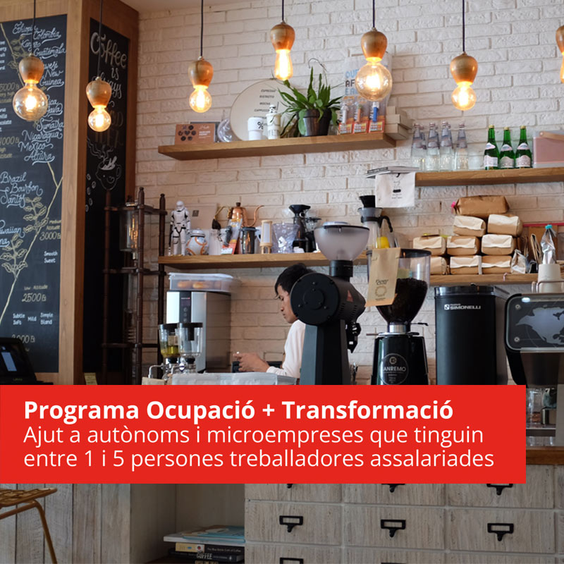 Nou programa d’ajuts “Ocupació + Transformació”

ℹ️Dirigit a persones treballadores autònomes, microempreses i cooperatives oferint suport per al manteniment de l’ocupació i facilitar la seva digitalització.

oae.bdv.cat/nou-programa-d…

#nextgeneration #formació #ocupacio #autonoms