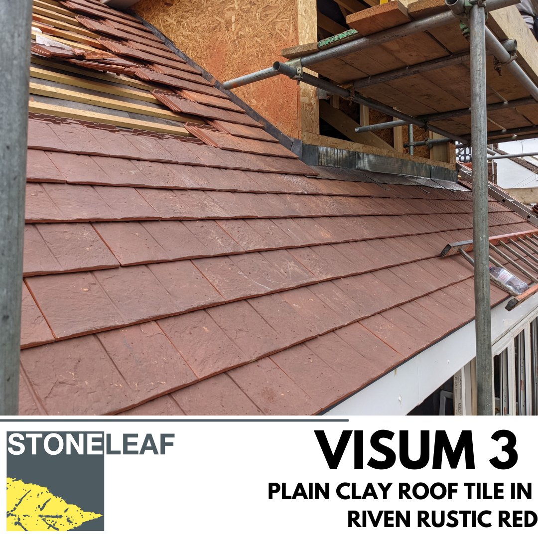 StoneleafSlates's tweet photo. Photos from a site visit to see how #RTROOFINGSERVICES are getting on with the Visum 3 clay plain roof tile in Deerbank, Wickford. This roof project is using the riven rustic red 
We look forward to seeing the finished job! 
Click here https://t.co/iTtNkY6TXT
#Stoneleaftiles https://t.co/W6YeDwJ2wd