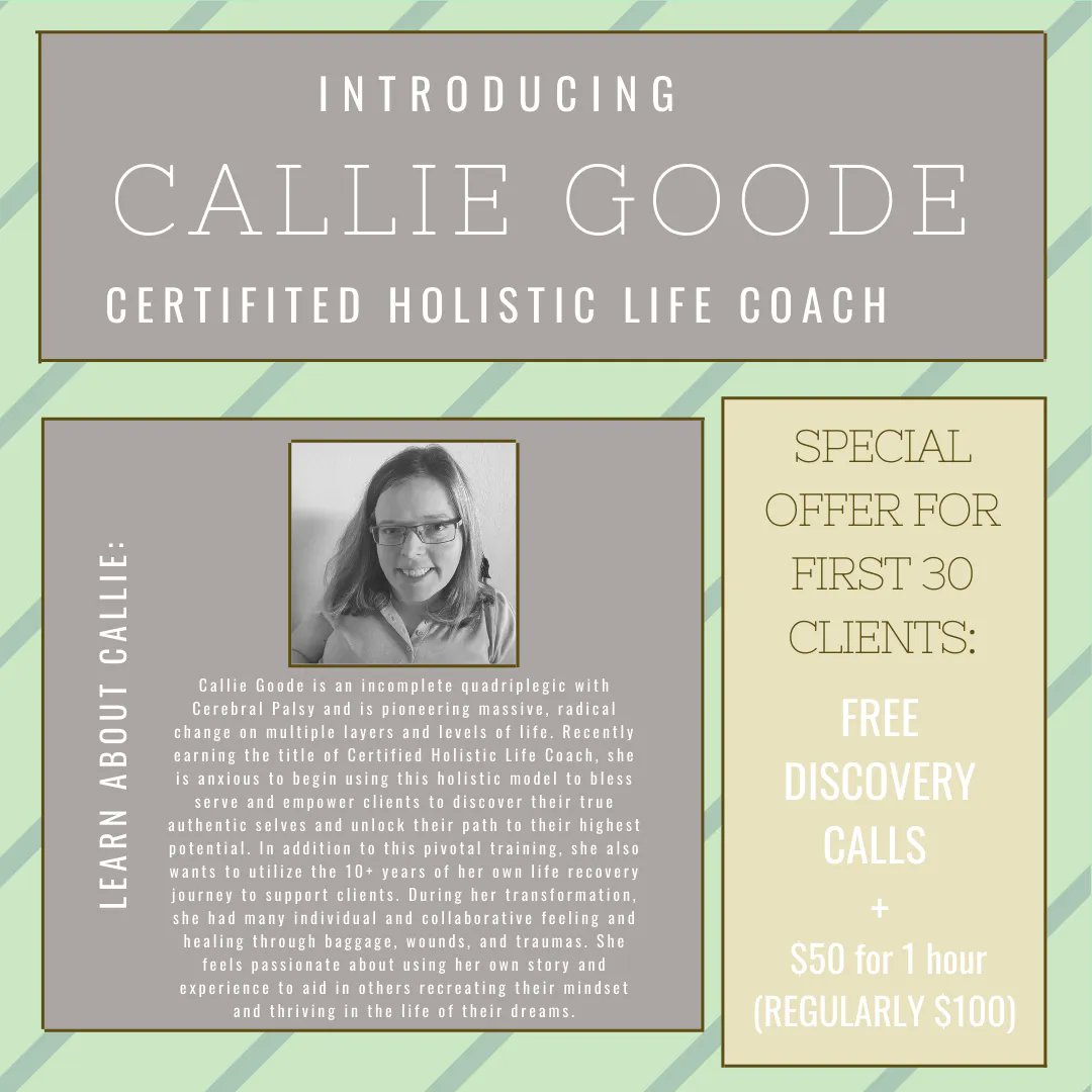 cgoodeofficial's tweet image. Hey Everyone! I'm so excited to kick off my coaching with a special offer. Book with me today! buff.ly/3BjJPHl