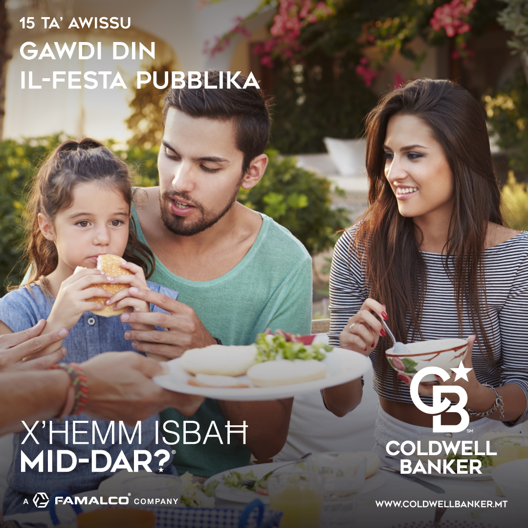 CBMalta's tweet photo. Coldwell Banker Malta jixtiequ il-festa t-tajba lil kullħadd!​ 💙

#ColdwellBankerMalta #SantaMarija #Home #Malta #PublicHoliday #Famalco #TomorrowTogether https://t.co/J00yeN5QOc