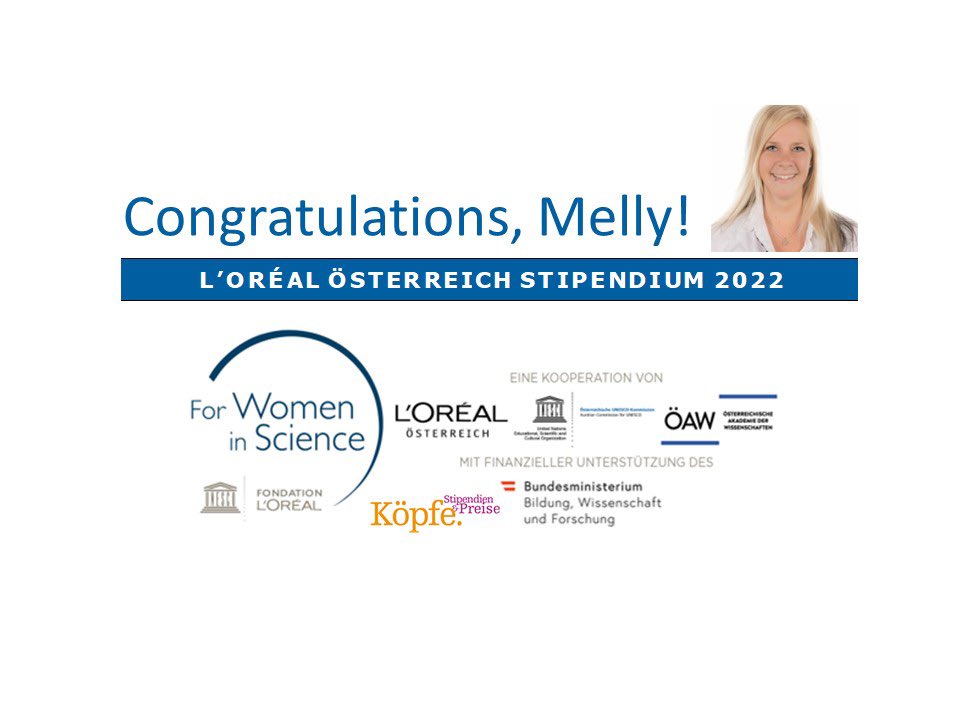 🥳 Melanie Korbelius was awarded with the L‘oreal Österreich stipend 2022 <a href="/oeaw/">Austrian Academy of Sciences</a> 🥳 congratulations 🎉