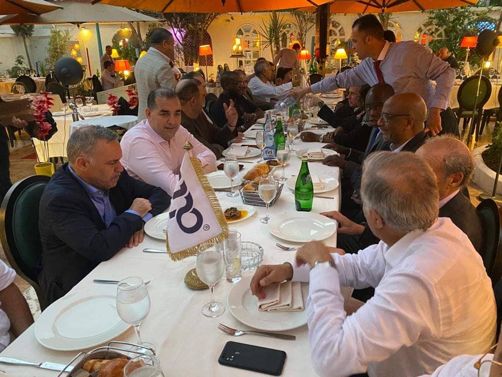 CAPCAlgerie's tweet photo. #COOPERATION
Diner en l'honneur du président de la @Cgeci_Officiel Jean-Marie #Ackah et de la délégation qui l'accompagne.
Un moment conviviale avec les prdts et représentants de la #CNP, #CEIMI #CNPA #ONDE #CGEA #CIPA, membres du CA, ...
@agli_sami https://t.co/blj70HlY19