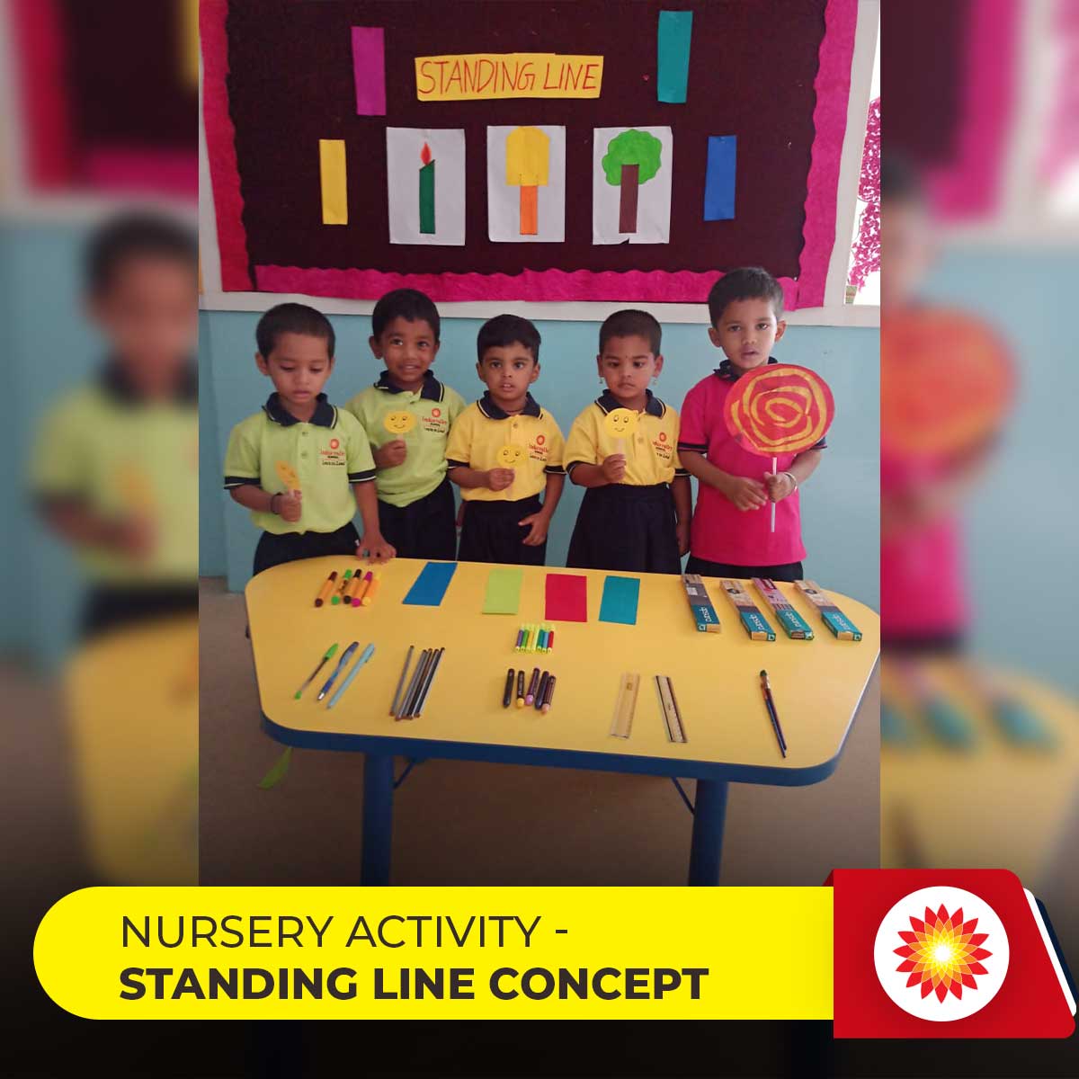 Standing line activity was done for the Nursery kids where the introduction to standing line concepts were done with multiple objects.

Visit Here : indusvalleyinternationalschool.com 

#IVIS #SimpleActivities #Activities #strength #coordination #fingers #hands #wrists #kinaestheticskills