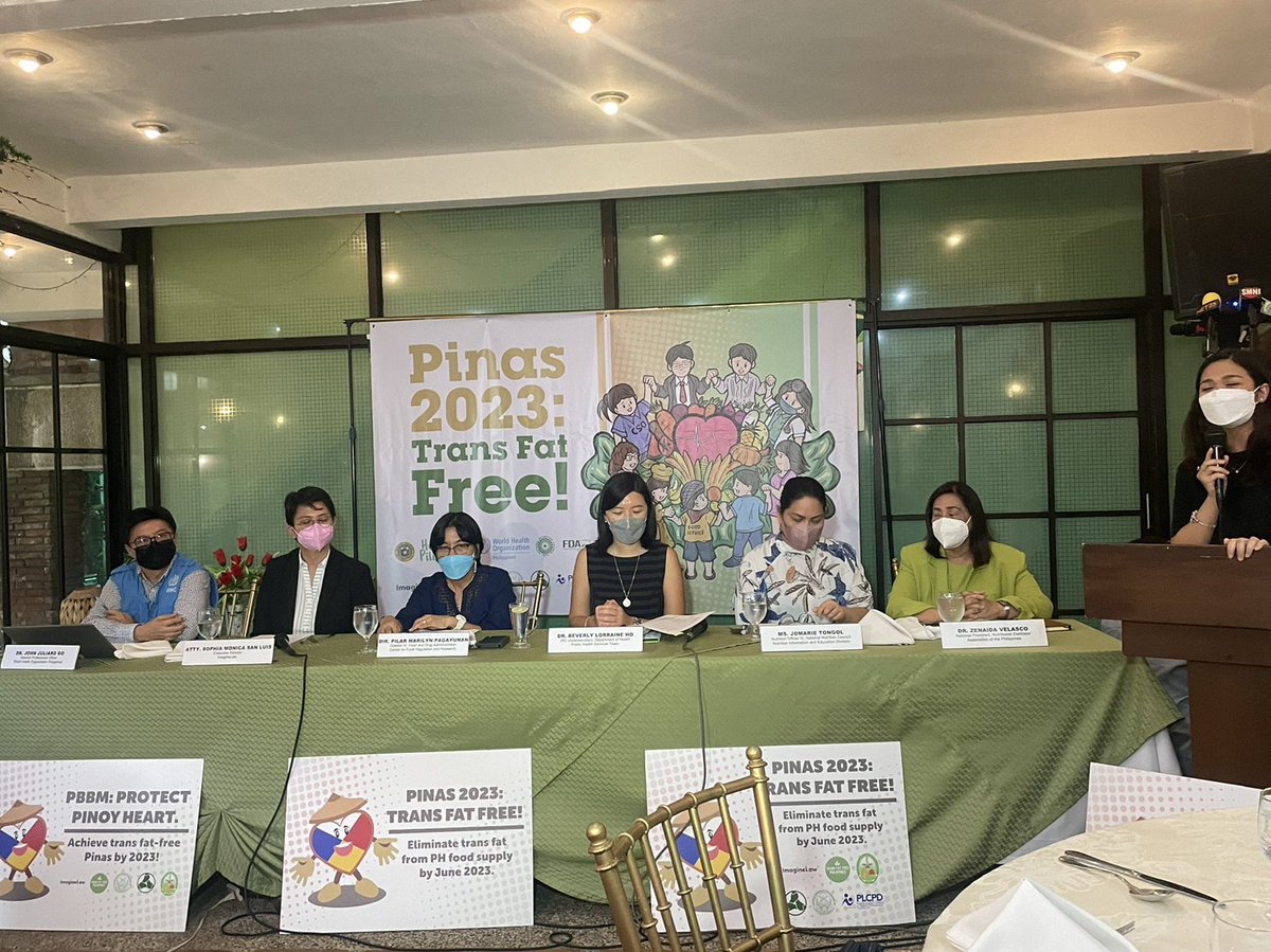 radyopilipinas1's tweet photo. TINGNAN | DOH, FDA, nanawagan sa mga food company na tanggalin ang industrially-produced trans fatty acids sa kanilang mga produkto sa isinagawang Pinas 2023: Trans Fat Free Campaign Launching sa Quezon City. | via Diane Lear https://t.co/pEKCV1ij0U