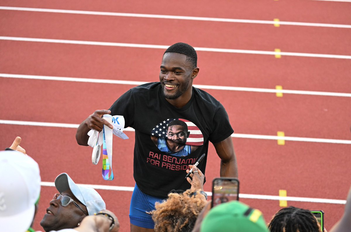 BREAKING: <a href="/_Kingben_/">Rai Benjamin</a> running for president 

📸 Johnny Zhang for CITIUS MAG