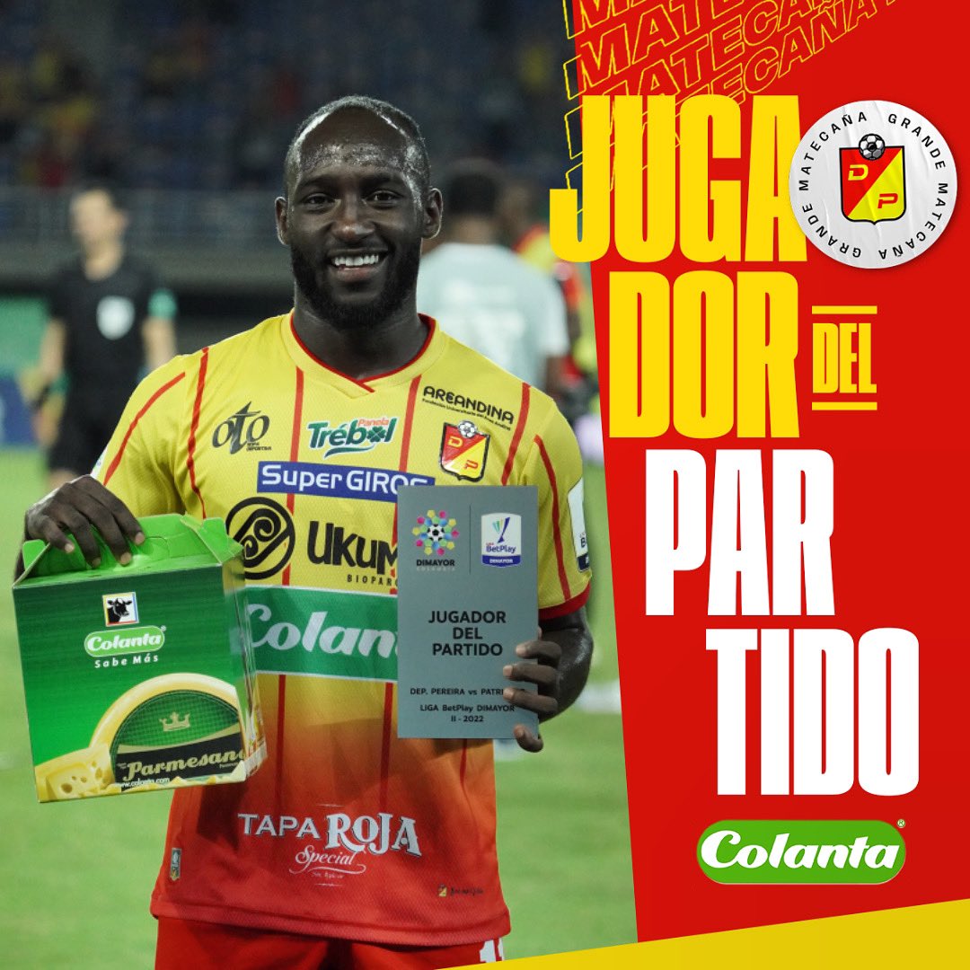 •FECHA 3• José Luis Sinisterra, ha sido elegido como el jugador <a href="/ColantaOficial/">Colanta</a> del partido ❤️💛👏🏽 ¡Felicidades Sinis! 

#JuntosConstruimosElGrandeMatecaña