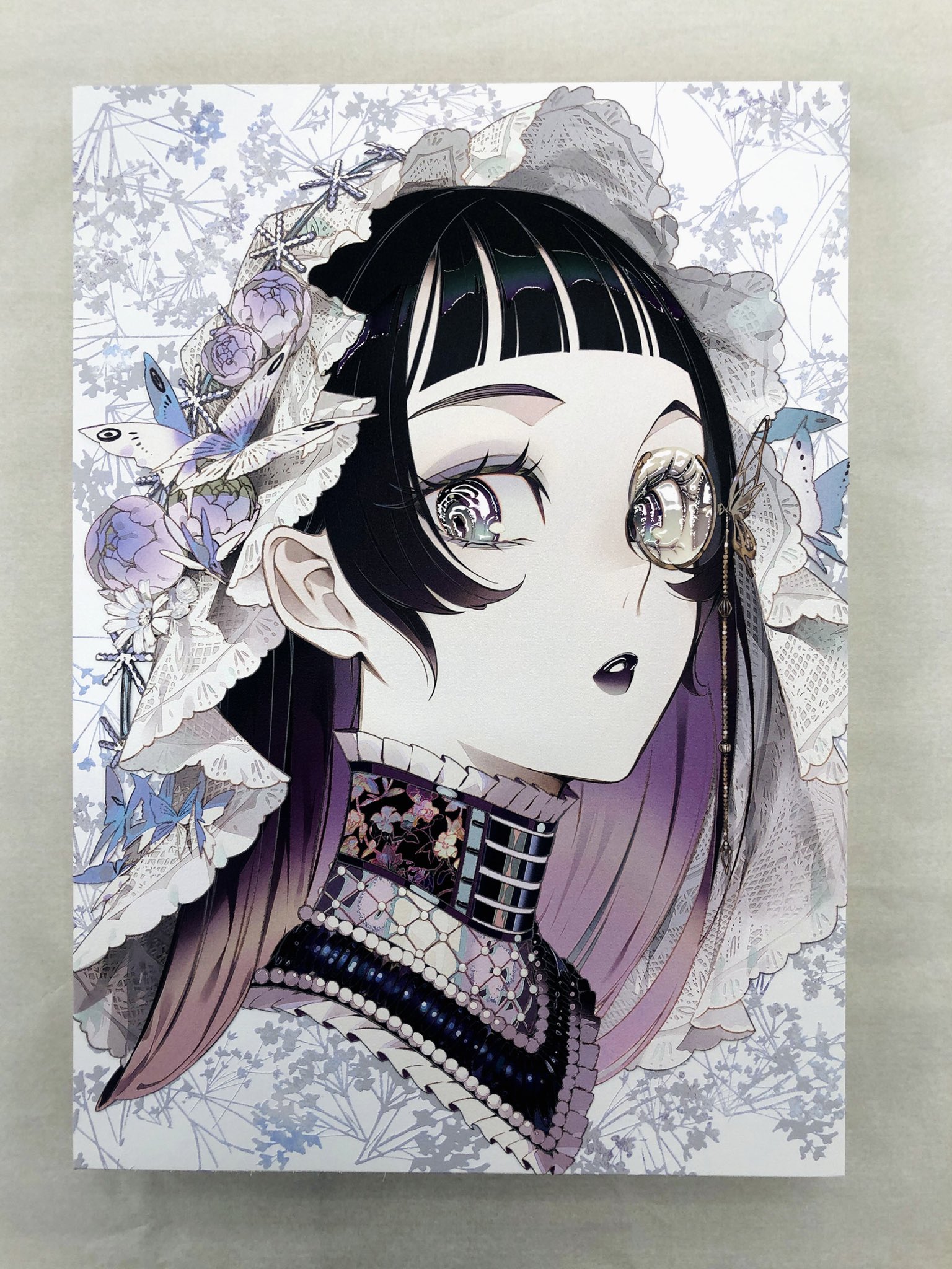 夏目レモン 透明水彩コミックイラスト人気作家展 にて 新作の複製原画の販売も行っております 今回は色々とこだわりございまして 印刷を何層も重ね立体的にしてみたり グロスをつけて光沢感出したり クオリティ爆上げしてもらってます 近くで見るのが1