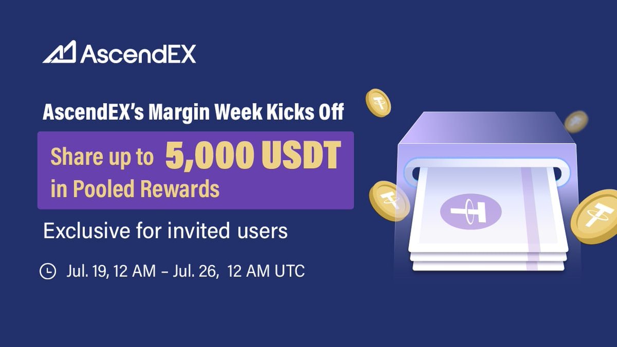 AscendEXMiddle's tweet photo. تود AscendEX أن مؤيدينا من خلال إطلاق حدث تداول هامشي محدود الوقت مع مجموع جوائز بقيمة 5000 دولار أمريكي. يتضمن ذلك 2000 دولارًا أمريكيًا لمتداولي الهامش لأول مرة و 3000 دولارًا أمريكيًا للمستخدمين الذين يبلغ ربحهم ≥1 دولارًا أمريكيًا
للحصول على التفاصيل
https://t.co/42F1JNYx6t https://t.co/FDfQ8Feaxj
