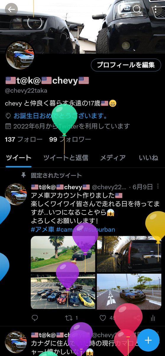 chevy22taka's tweet photo. 昨日ですが無事に誕生日を迎え、新たな17歳になりました🤔😂
この歳も健康で少しの幸せでも楽しみます!と、ヤスベットとそろそろ走りたいな😍🇺🇲 https://t.co/RyZmDKt0eT
