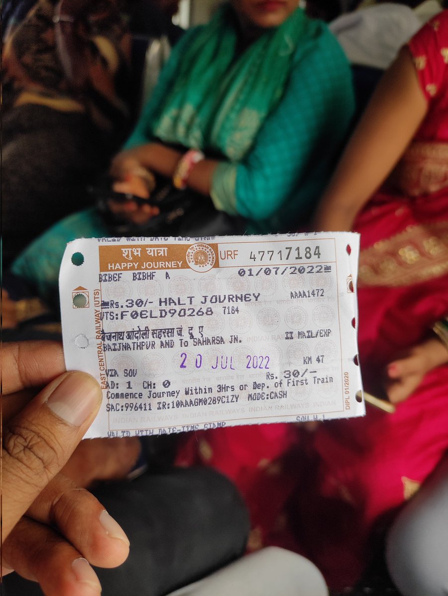 Ritesrv's tweet photo. @RailwaySeva Mobileno-7280824304
Nobody take ticket for travelling in train also not any tc is there to check the ticket please look into this https://t.co/qkDTp6S14I