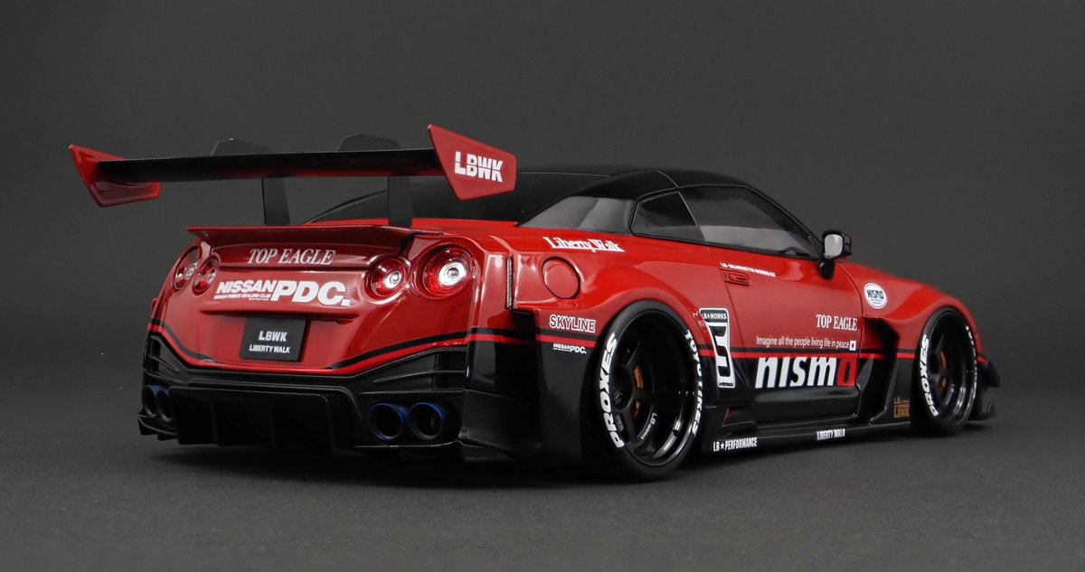 IG July delivery! 

IG2723
1/18 Scale
LB-Silhouette WORKS GT Nissan 35GT-RR Red/Black #5

ig-model.online/collections/ig…

#ignitionmodel #イグニッションモデル #118scale
#lbwk #libertywalk #nissan #r35 #skyline #GTR
#jdm #tuninigcar