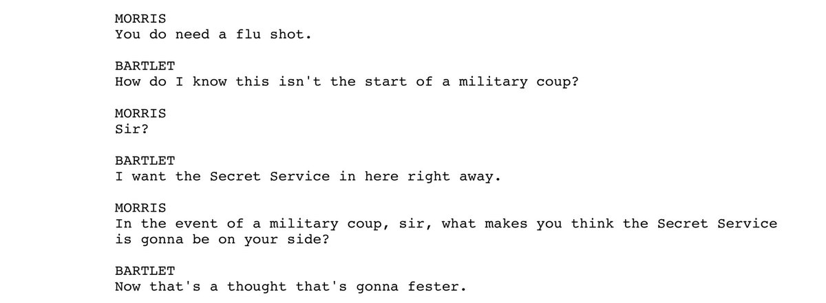 The West Wing “Post Hoc, Ergo Propter Hoc”

#SecretService
