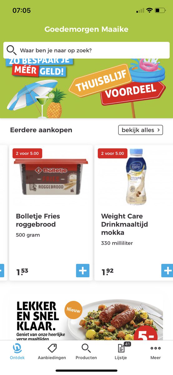 maaike136's tweet photo. @Hoogvlietsuper in de app staan allemaal fouten (aanbiedingen) zo goed als alles is 2 voor 5.00 maar nergens gaat de korting af. https://t.co/xLQ0z5CjrA