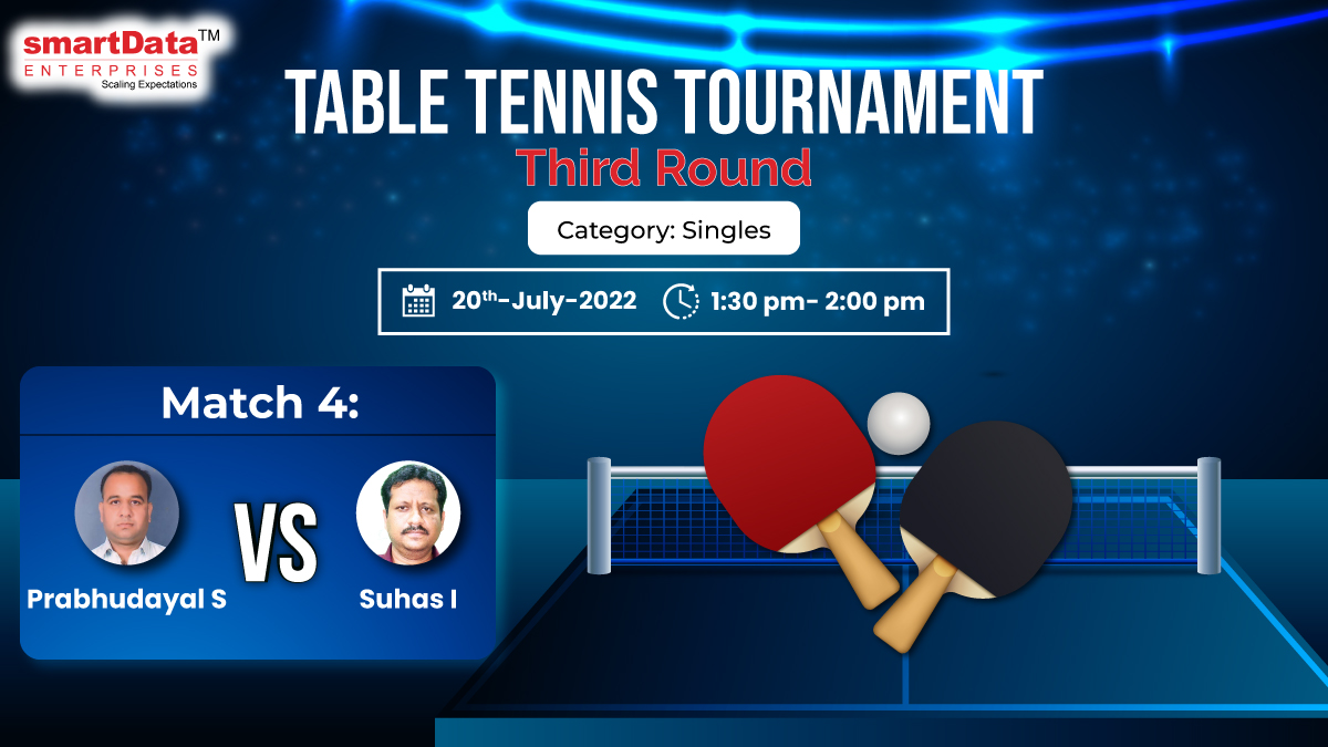 sdeievent's tweet image. Today&apos;s matches of the 3rd round of  TT tournament in   @smartDataIncLtd  Nagpur #WPL3 #PauseForFun. Cheer for your favorite player #smarTians .