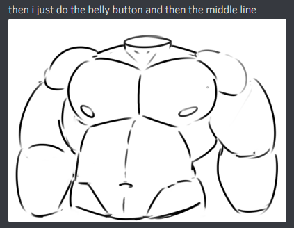 SugarOvin's tweet image. Amber (poorly) explains how he draw abs 1/2