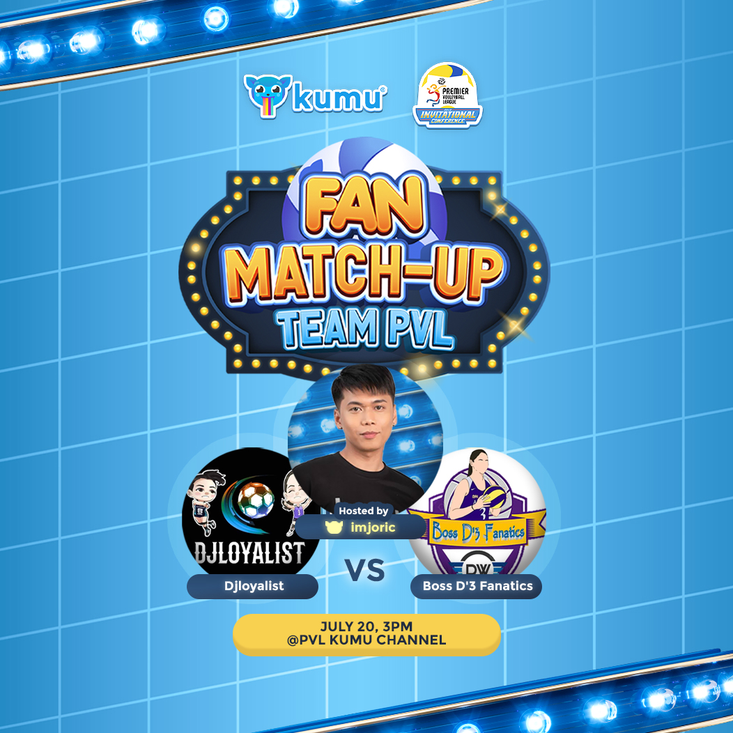 kumuPH's tweet photo. 📢 CALLING VOLLEYBALL FANS 📢

May fan match-up event sa volley stream ni @imJORIC mamayang 3pm! OMG @djloyalist vs Boss D'3 Fanatics. Kitakits! 👀

https://t.co/6iUtgEbcO5 https://t.co/eAVAsNw0yI