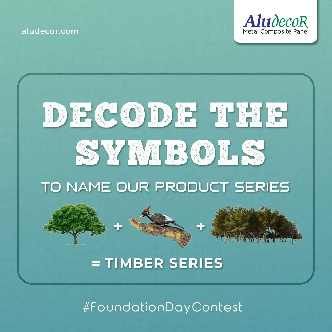 Aludecor's tweet photo. All you need to do is: 
1. Decode the Symbols, to name our product series. Participation in the comment section valid till 23rd July
2. Tag five friends or family members.
3. Like, share and follow our page.
4. Lucky winners will get amazing gift.

#contestalert #Aludecor #wishes https://t.co/jzTM8bxJWl