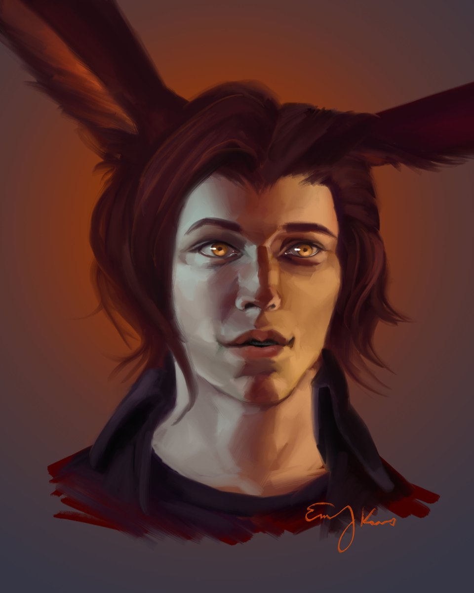 ArtsofUlthar's tweet image. Isn't he cute? I think he's cute! Speed-paint iiiish, went 2.5 hours over time as I paced myself poorly and err on the side of the cilent. #oops #ffxivart #viera #bunnyboy