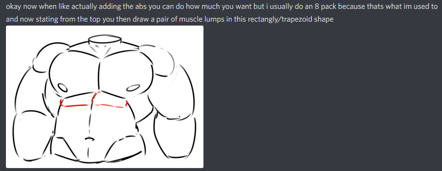 SugarOvin's tweet image. Amber (poorly) explains how he draw abs 1/2