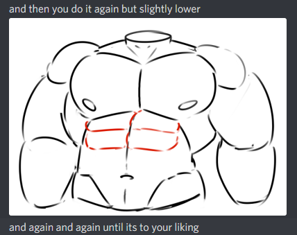 SugarOvin's tweet image. Amber (poorly) explains how he draw abs 1/2