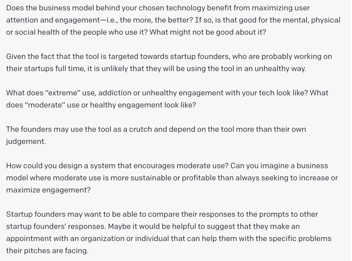 f_j_j_'s tweet image. results getting GPT-3 to do #ethicalOS audits are unironically good