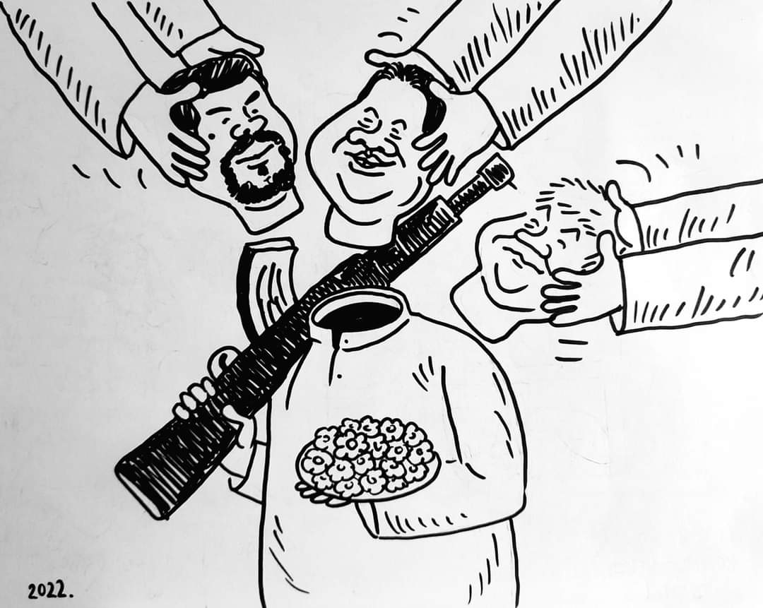 SanjulaPietersz's tweet photo. Sinhala-Buddhist ethnocratic state of #srilanka 
Cartoon by @RcSullan https://t.co/B4Qez3xYlL