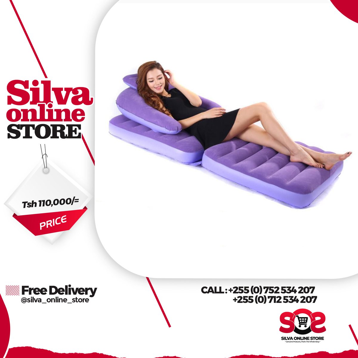 _SoSLLC's tweet photo. Relax. Get Comfortable. Enjoy The View!
Inflattable Air Sofa For Tsh. 110,000/= Only.
Place your order now!
~
Call/Whatsapp: 0752 534 207 or 0712 534 207
Free delivery in DSM and pay on delivery.
#silvaonlinestore #sofa #airsofa #relax #outdoorfun #onlineshop #instapreneur https://t.co/5ldAB6h8he