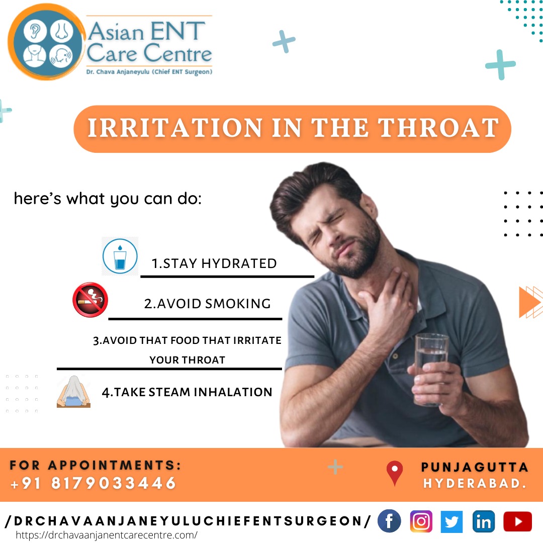 👉Experiencing or Suffering from #IrritationInThroat #ThroatIrritation #ThroatDryness #SwallowingPain etc., 
👉Know about the #Facts #Myths of #Throat_Irritations
Visit #AsianENTcareCentre #DrChavaAnjaneyulu
#ENTSurgeons #BestENThospital #BestENTdoctorHyderabad #BestENTspecialist