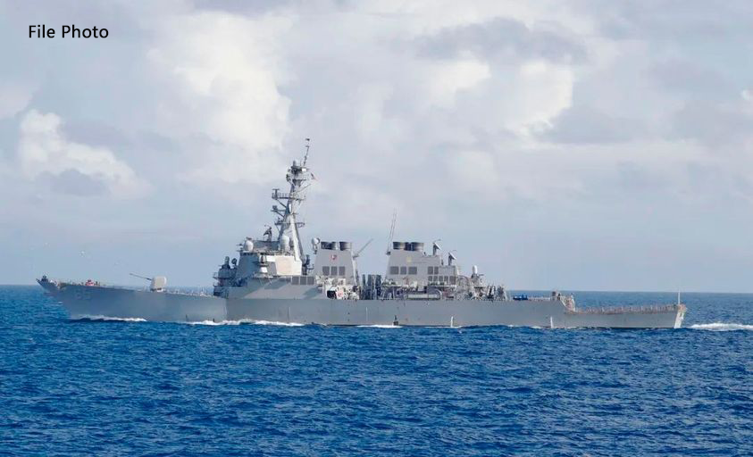 Echinanews's tweet photo. The Chinese military has monitored and guarded against the US guided-missile destroyer USS #Benfold that sailed across the Taiwan Straits on Tuesday, a PLA spokesman said Wednesday. https://t.co/PtykJ3F0eu https://t.co/qrEmbw5HOg