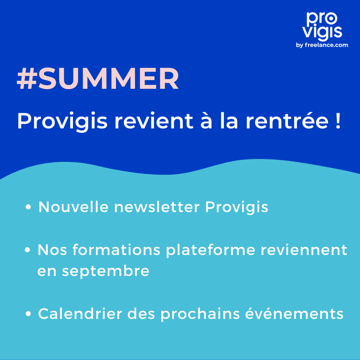 Provigis vous souhaite de bonnes vacances ! ☀️
✉️ La newsletter revient à la rentrée avec un nouveau format
👉 Nos formations plateforme sont indisponibles au mois d'août, retrouvez-les à partir de septembre
📢 Programmation nos #events : en physique et en ligne 
#staytuned