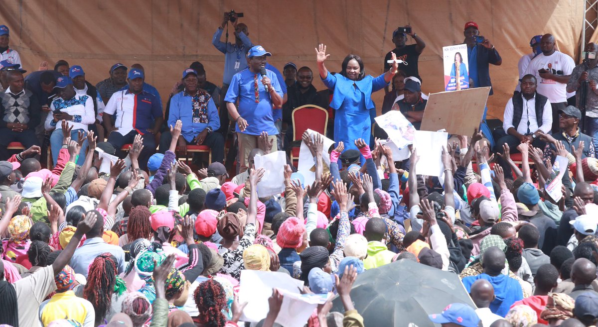 mamashabik's tweet photo. Matinyani- Kwa Mukoma grounds .. Asanteni sana, we are committed and ready to deliver, #MamaShabikTosha. Thank you our Party Leader H.E. Hon. Kalonzo Musyoka and the Party leadership for honouring our People with you presence. https://t.co/dVl1lVpLY0