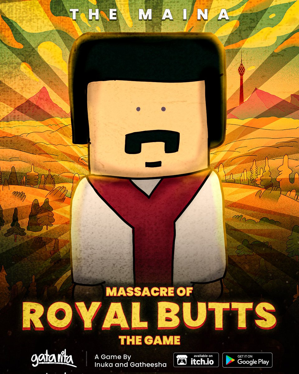 Gatheesha's tweet photo. workd on some character posters for our game #royalbutts
Available on #itchio and #playstore
https://t.co/ImNq7mPrOQ
#GoHomeGota2022 #gohomegota https://t.co/2OaPmP4E0v