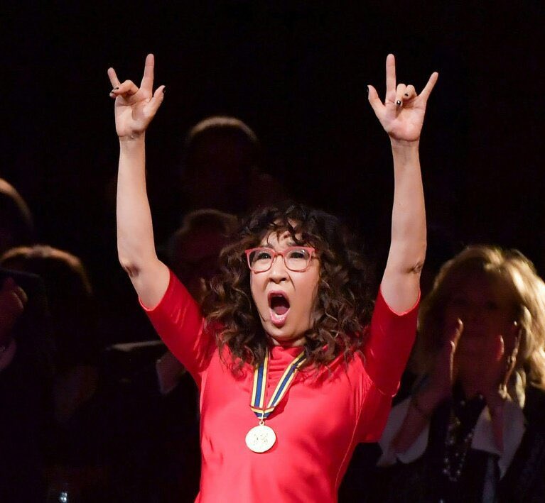 Happy birthday rockstar, sandra oh. continue rocking our world 