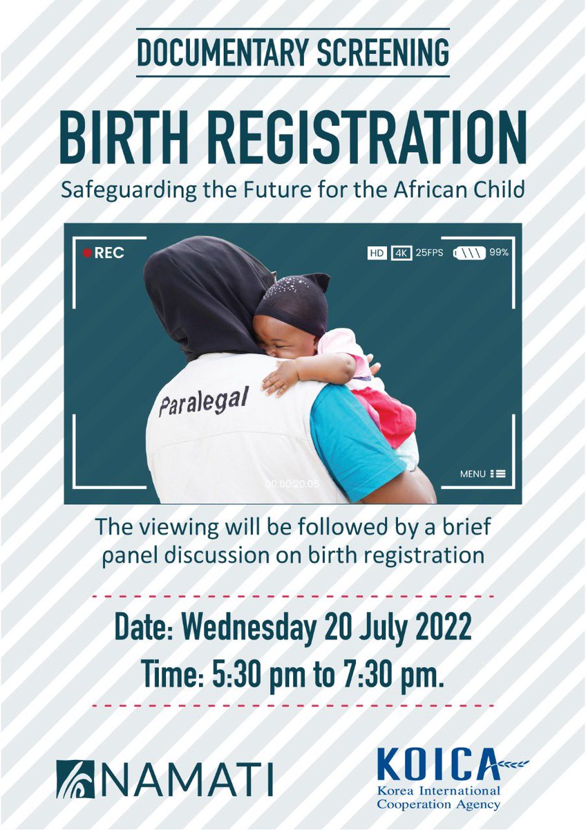 Kenyans across the country face many challenges in #birthregistration 

How can we work together to improve access to documentation for all?

Join tonight for a video & discussion - and connect the #MyIDMyRight movement for #ID equality 

Livestream: youtube.com/watch?v=oChce1…