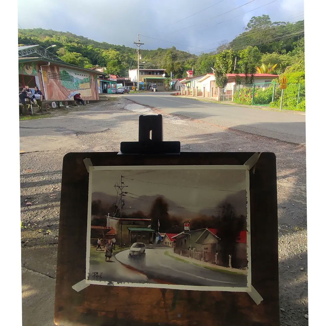 Palack_D's tweet photo. Comunidad de Río Piedras

De nuestra estadía en Costa Rica en el marco del Festival de Pintura al Aire Libre esta fue mi participación y segunda acuarela; pintando desde esta hermosa comunidad a la orilla del Lago Arenal

#tilaran  #lagoarenal #riopiedras #guanacastecostarica https://t.co/pWvS0ccn2P