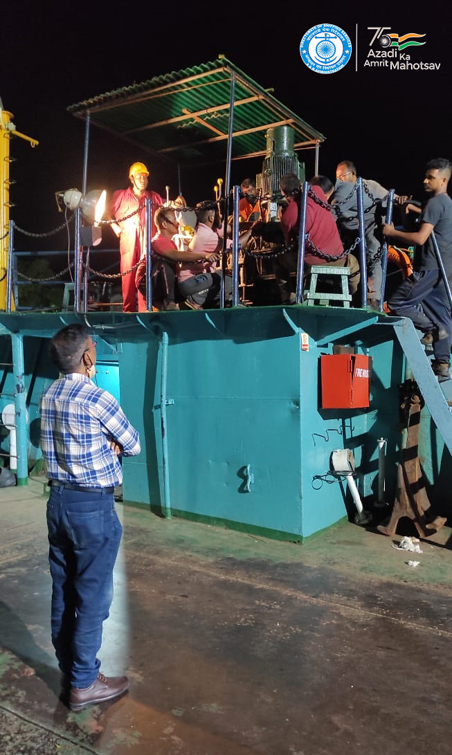 Ensuring uninterrupted services to the commuters, undertook technical emergency repair of M. V. Pilopanja full night on 18/07/2022 and successfully completed the repairs at 04:30am on 19/07/2022 and pressed the Vessels in to services.