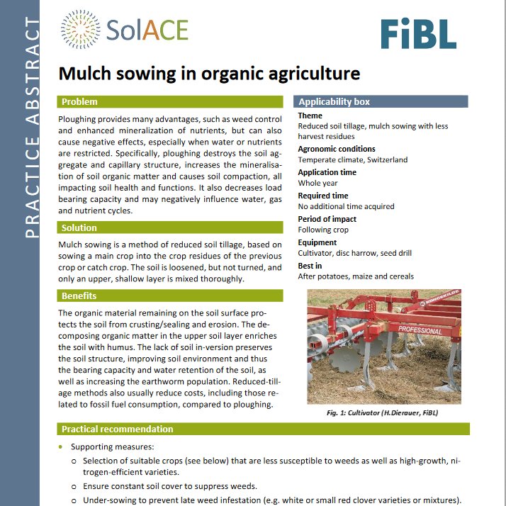 Mulch sowing can reduce soil tillage and therefore has many advantages for the soil. By the way: it even reduces costs!

Learn more about mulch sowing in organic agriculture:
▶ zenodo.org/record/5211681