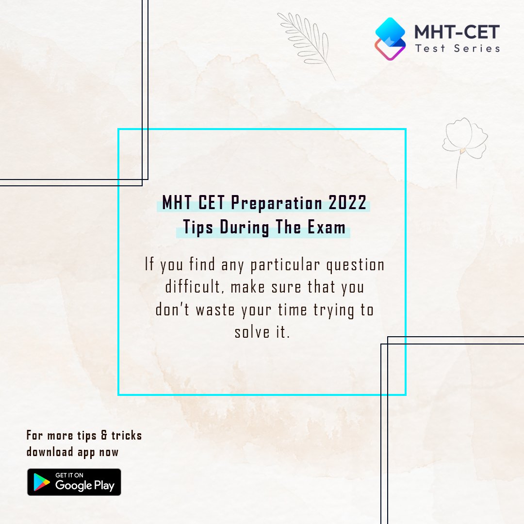 delta_trek's tweet photo. If you find any particular question difficult, make sure that you don’t waste your time trying to solve it.

Download the App Now:-
https://t.co/cM9bSGw0uU

#Deltatrek #MhtCetPreparation #PCM #PCB #MHTCET #Cet2022 #FreeMockTest #onlinetest #MHTCETMOCKTEST #mhtcet2022 #maharashtra https://t.co/tyfjHztBea