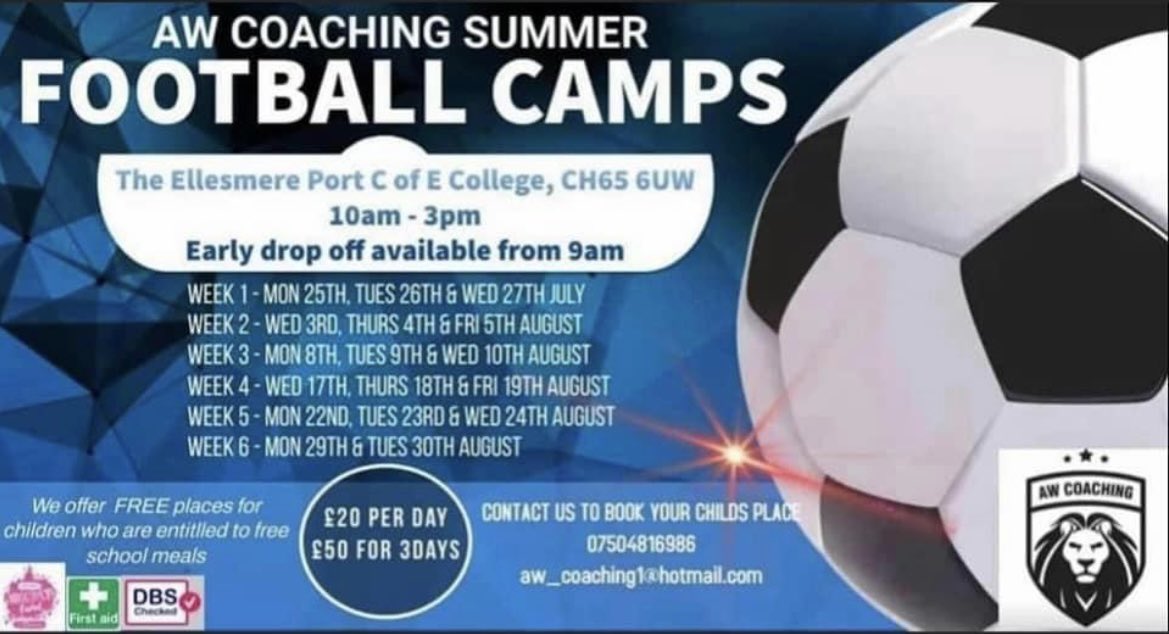 ‼️LAST FEW SPACES REMAINING NOW ‼️
👋 See you all on Monday 

We have FREE School Meal places available each week, thanks to <a href="/EdsentialUK/">Edsential</a> 

aw-coaching.class4kids.co.uk
📧 aw_coaching1@hotmail.com
📱07504816986