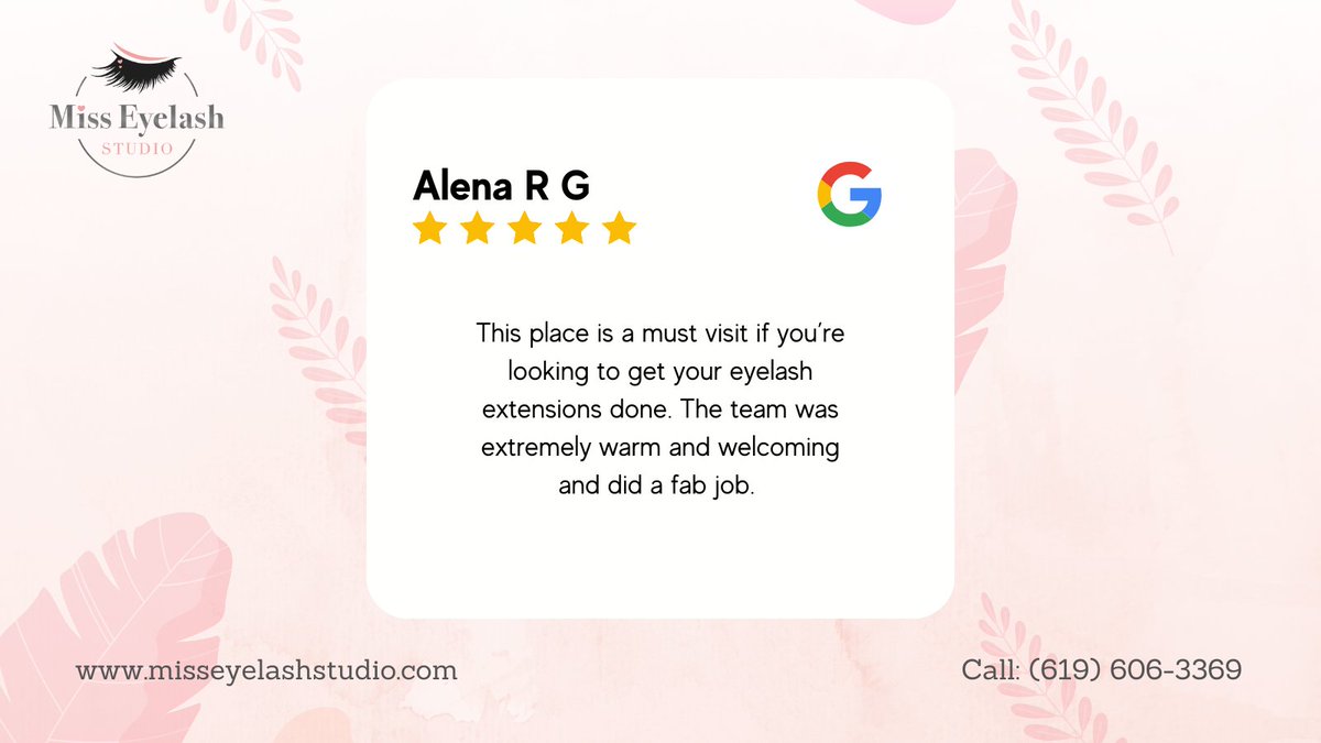 studio_eyelash's tweet photo. Dear Alena R G,

🙏Thank you so much for taking the ⏲time to provide feedback. We Look forward to seeing you again soon. 👍 Best Wishes.

#clientreview #clientfeedback #review #feedback #customerexperience #thanks #thankyou #5starreview #misseyelashstudio https://t.co/547sql1cxs