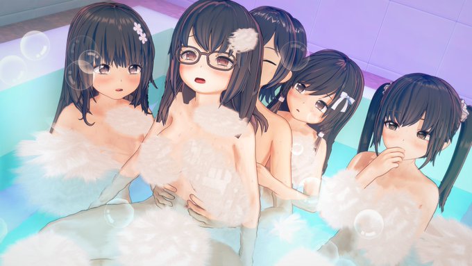 今日は妹系キャラの子たちと仲良くお風呂🛁

ただ入ってるだけですからね!🤪💕

入ってるだけ…💕 