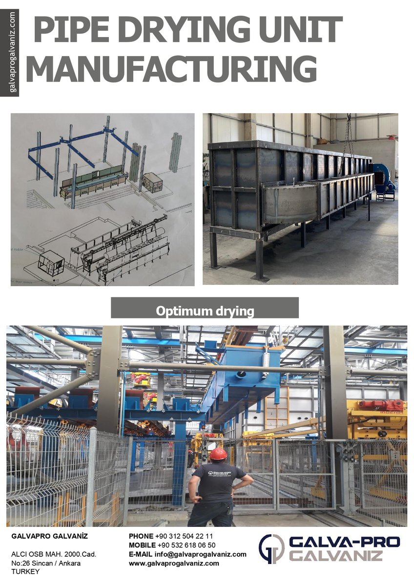 THDGalvanizing's tweet photo. Drying pipes after surface treatment poses a very particular challenge
#galvaprogalvaniz #manufacturingindustry
#pipe #galvanizing #galvaniz #galvanized #borukurutmaünitesi #boru #drying #borusanmannesmann #industry #sanayi #pipedryer #surface #treatment #surfacetreatment #fosfat https://t.co/wQF4QUaL9P
