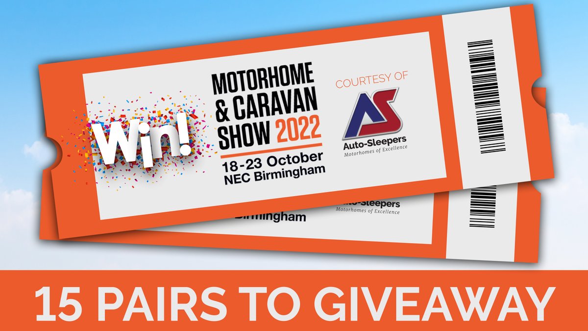COMPETITION TIME!🎉

Auto-Sleepers are giving you the chance to win a pair of tickets to the upcoming Motorhome &amp; Caravan Show at the NEC, Birmingham this October <a href="/NECCaravanShow/">MHome & Caravan Show</a> 

For your chance to win CLICK HERE - bit.ly/3oecsxR

Wishing you all the best of luck🤞🏼