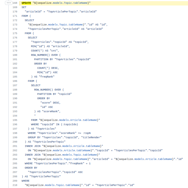 cirosantilli2's tweet photo. Just wrote my largest SQL queries ever for https://t.co/wMSpLjtfOr at https://t.co/RdL7I3NBvx ! SQL level increased on more notch. https://t.co/obmzilGIpm