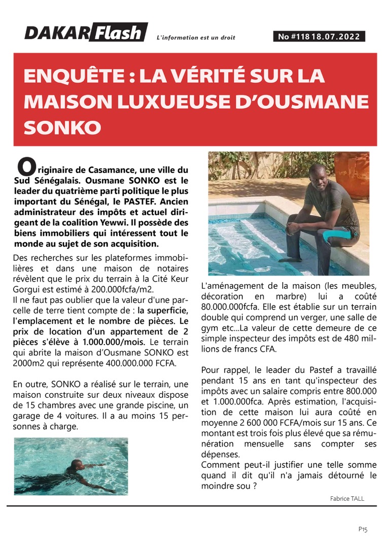 MalickD1777's tweet photo. Nous qui travaillons dans le secteur de l'immobilier et qui connaissons le prix des maisons.
On se demande comment un inspecteur des impots s'acheter une villa duplex avec piscine a keur gorgui 
#senegal #kebetu https://t.co/j6O2roLN6t