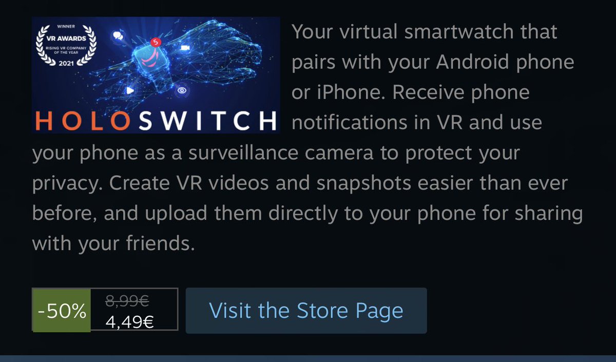 We are 50% off for Steam VR Fest! 🥳

Click on the link for this glorious deal 🤯

bit.ly/HoloswitchSteam 📲🤳