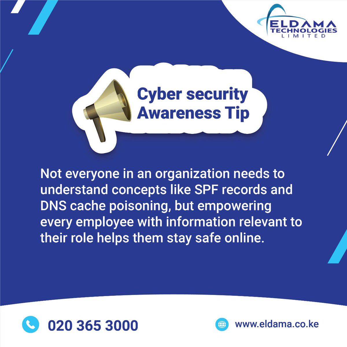 eldamatech's tweet photo. Engaging everyone in the office about cyber security with the relevant information is the first step to #CyberSecurityAwareness. #BestPossibleSolutions https://t.co/BCQxDSMvJd