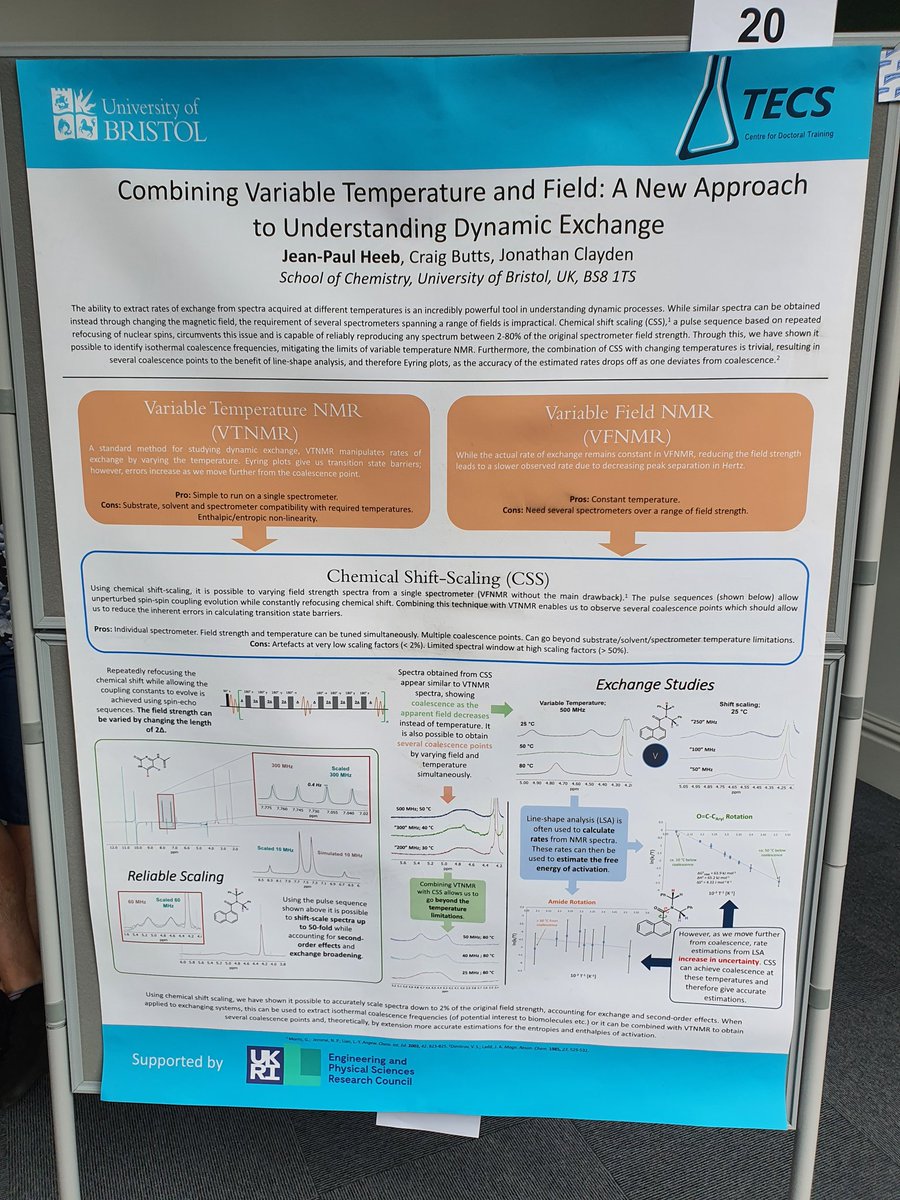 BCS_CDT's tweet photo. Although taken ill by covid and so not here in person, JPs poster carries his spirit, showing some nice NMR techniques! @jpheeb #NMR #CDTSummerConference https://t.co/zeraCCds4Q