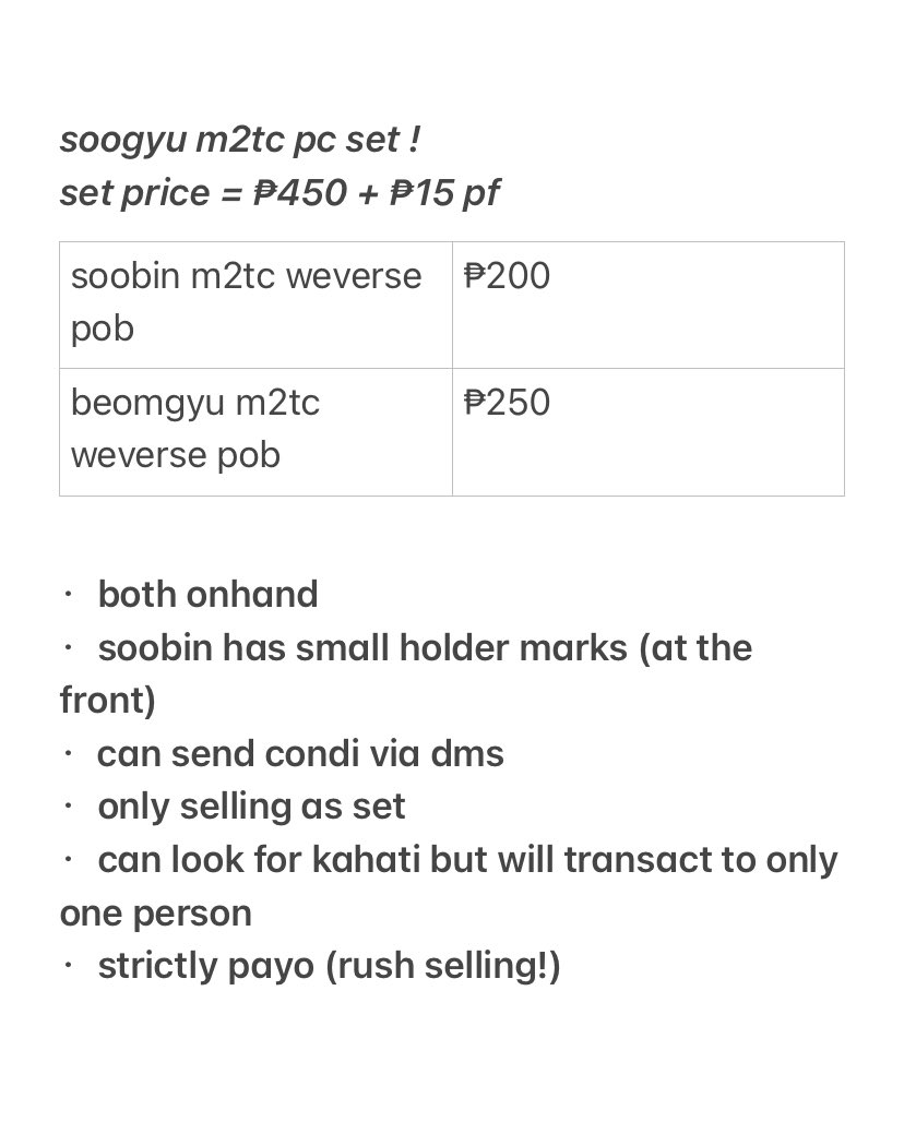 minecyj's tweet photo. ❕wts lfb soobin beomgyu pcs 

𓏔  ₱465 all-in + lsf
𓏔  payo only 
𓏔  see photos for more details

reply or dm to claim ! ◡̈ ͏ 
pls help rt

tags. txt moa bns ph minisode2 thursdays child m2tc weverse pob https://t.co/mz0SOYi9Lb